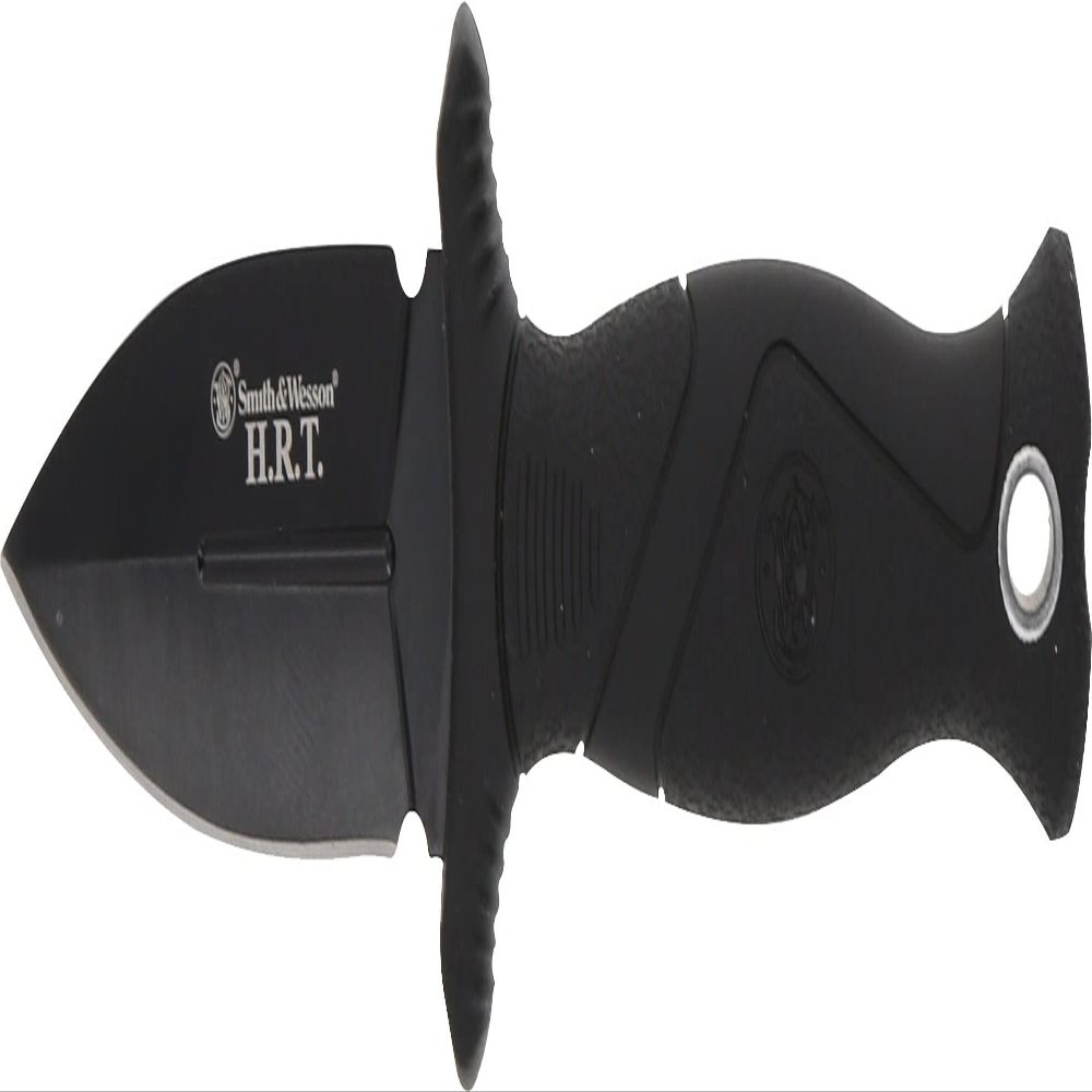 Smith & Wesson 5in High Carbon SS Fixed Blade Knife with 2 in 1 False Edge Blade and Stainless Steel Finish for Outdoor Tactical Survival and EDC