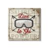 Stupell Industries Live to Ski Sport Goggles Fresh Powder view 1