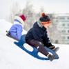 Outdoor Snow Sleigh Ice Sled Toy, Two Rider, Solid Hard Plastic with Pull Rope for Kids Over 5 Years, Blue view 2
