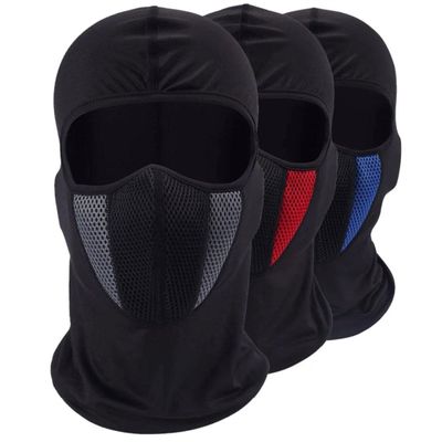 Summer outdoor UV protection mesh face shield winter warm one hole full face motorcycle balaclava hat cap for men women (red), PH1/PZ1