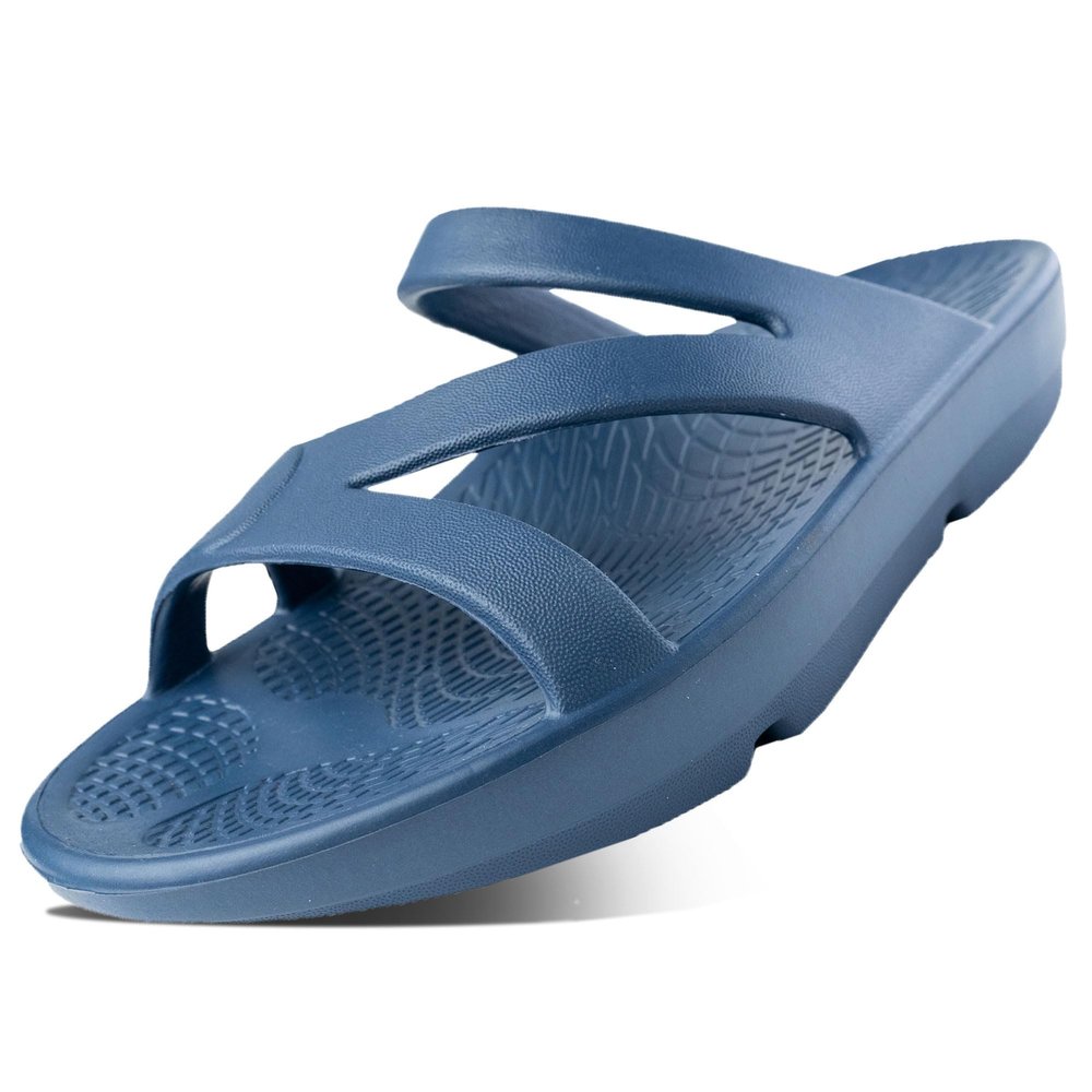 HUHV Z Strap Unisex Recovery Comfort Slide Sandals - Navy, Men's 4/ Women's 6 M