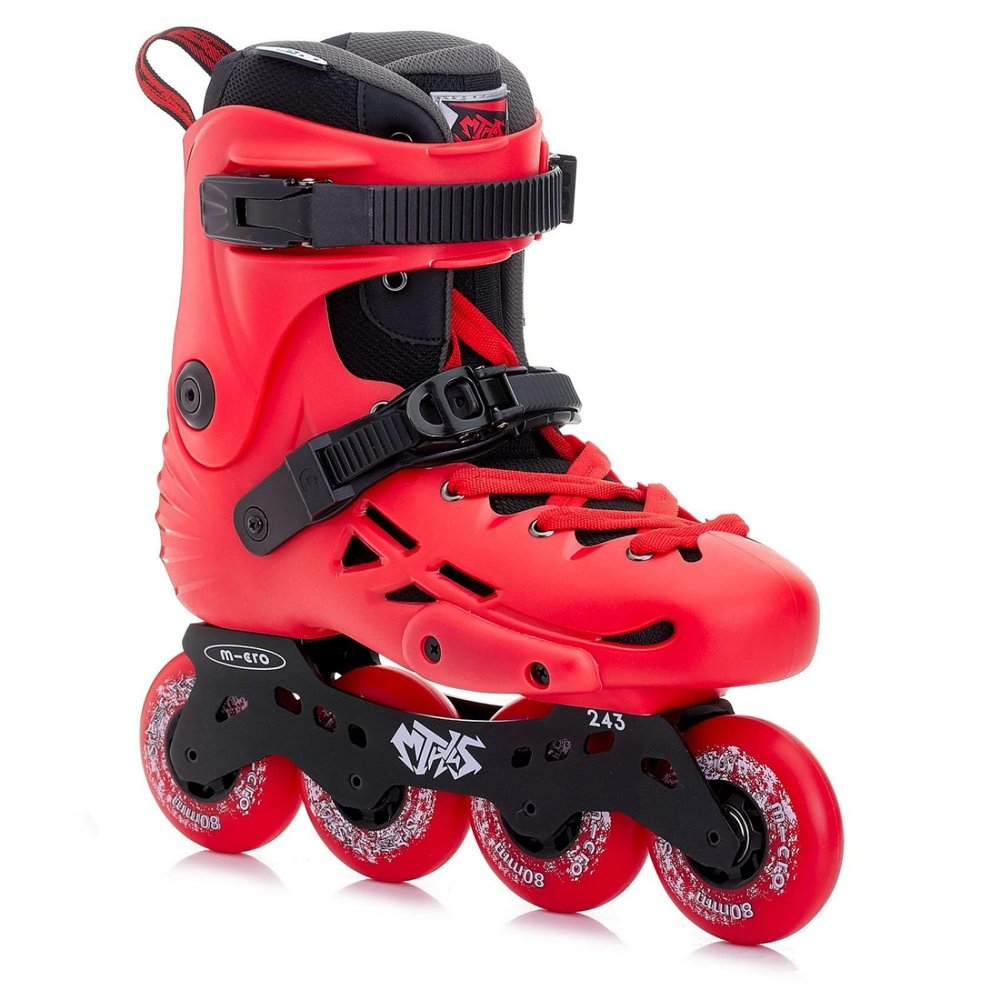 Micro Skate MT Plus 2022 - Inline Skates for City, Freeride, freeskate (US M 10 / EU 43 / 275mm, RED)