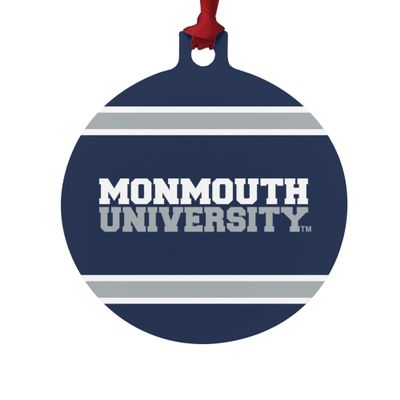 GRAPHICS & MORE Monmouth University Official Stripes Aluminum Holiday Christmas Tree Ornament - 3.0" (7.6 cm) x 3.37" (8.6 cm)