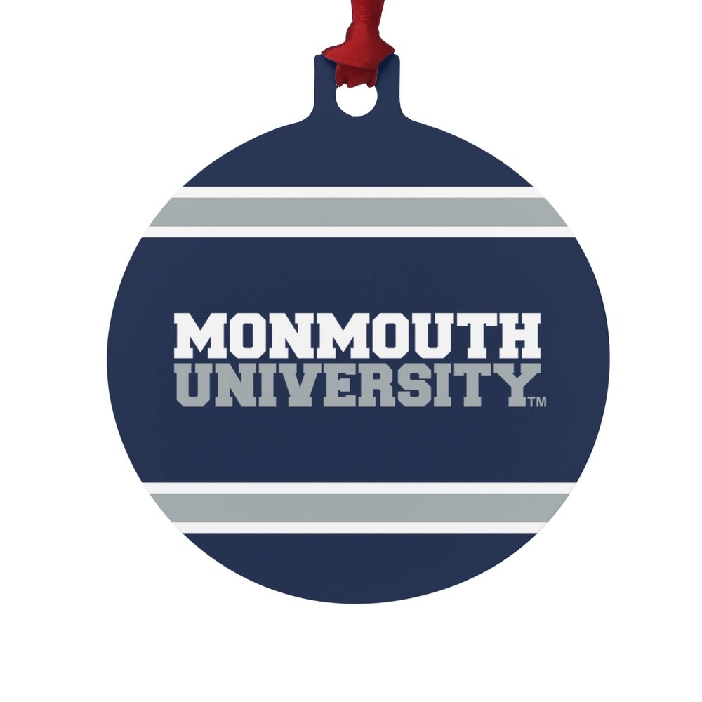 GRAPHICS & MORE Monmouth University Official Stripes Aluminum Holiday Christmas Tree Ornament - 3.0" (7.6 cm) x 3.37" (8.6 cm)