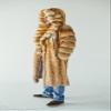 Mens Long Fox Fur Coat - Hoodded Winter Coats (XXL) view 2