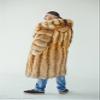 Mens Long Fox Fur Coat - Hoodded Winter Coats (XXL) view 4