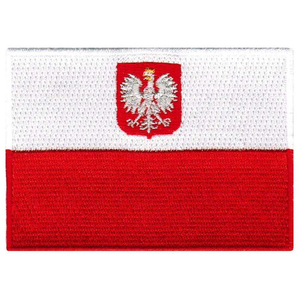 Cypress Collectibles - Poland with Eagle Flag Patch - Premium Embroidered Appliqu - European Country Velcro-Brand Fasteners Patches - Dimensions: 3.5" x 2.5"