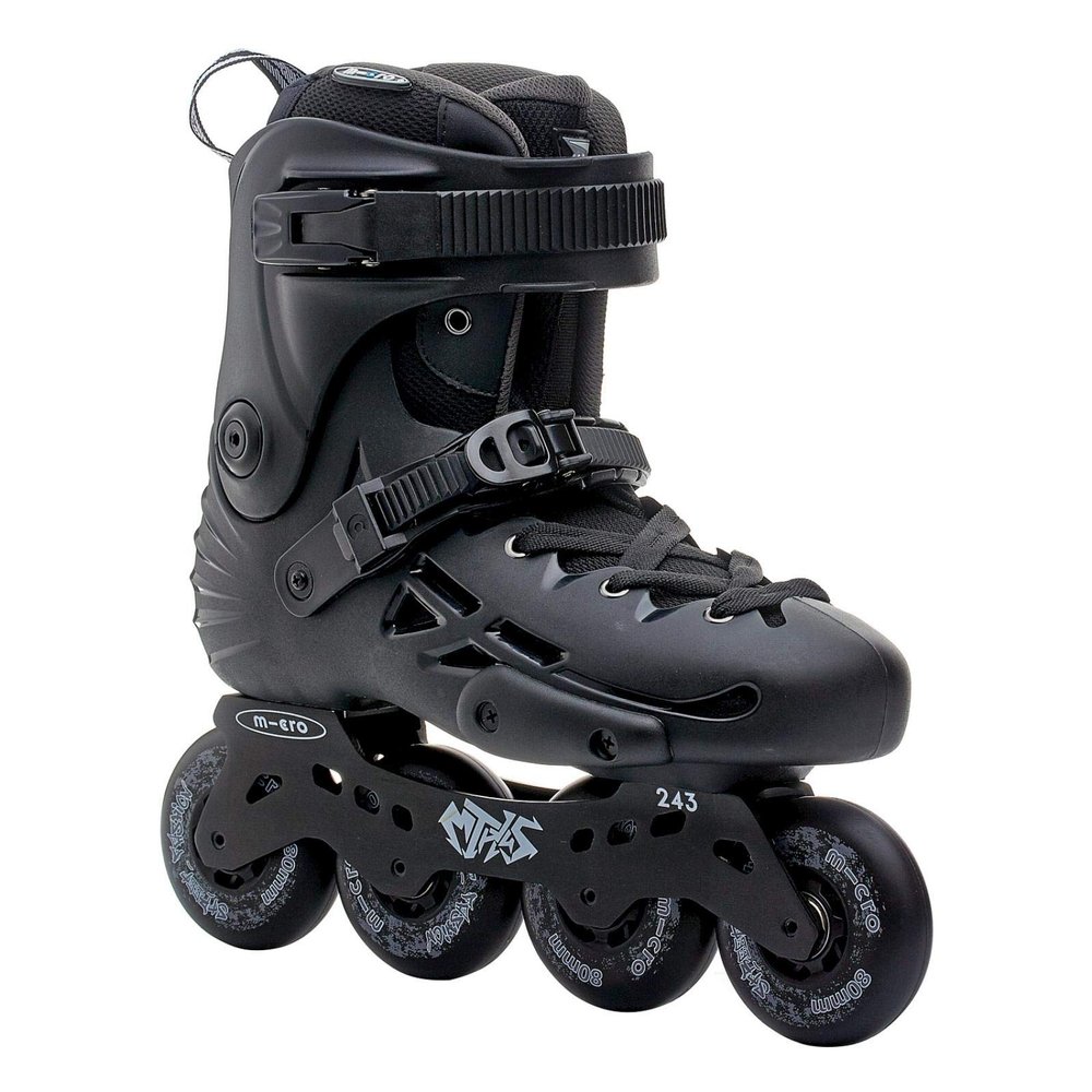 MICRO Skate MT Plus 2022 - Inline Skates for City, Freeride, freeskate (US M 12 / EU 46 / 295mm, Black)
