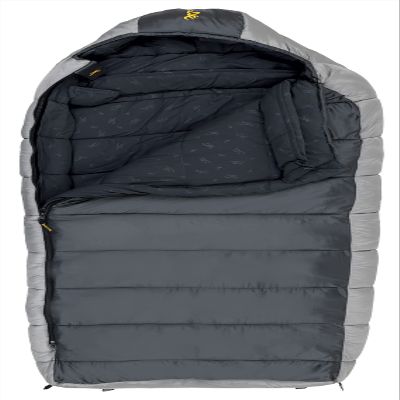 Browning McKinley 0 Sleeping Bag - Oversize Insulated Hooded Rectangle Made with Ripstop Outer and Brushed Polyester Liner, with Compression Stuff Sack, Charcoal/Gray