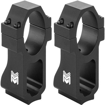 Monstrum Scope Rings Compatible with Ruger 10/22 | 1.5 Inch Center Height with See-Through Base | 30mm Diameter
