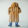 Mens Long Fox Fur Coat - Hoodded Winter Coats (3X) view 3