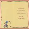 Designer Greetings Boy Wearing Blue Helmet Riding Red Bicycle Juvenile African American Christmas Card for Young Boy view 2