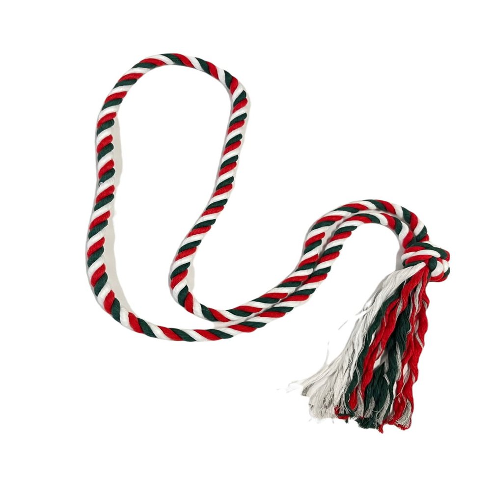 cotton neck rope horse tack bridleless riding red, green, and white