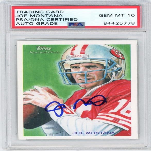 Joe Montana 2009 Topps National Chicle Autographed Card #C46- PSA/DNA Gem MT 10