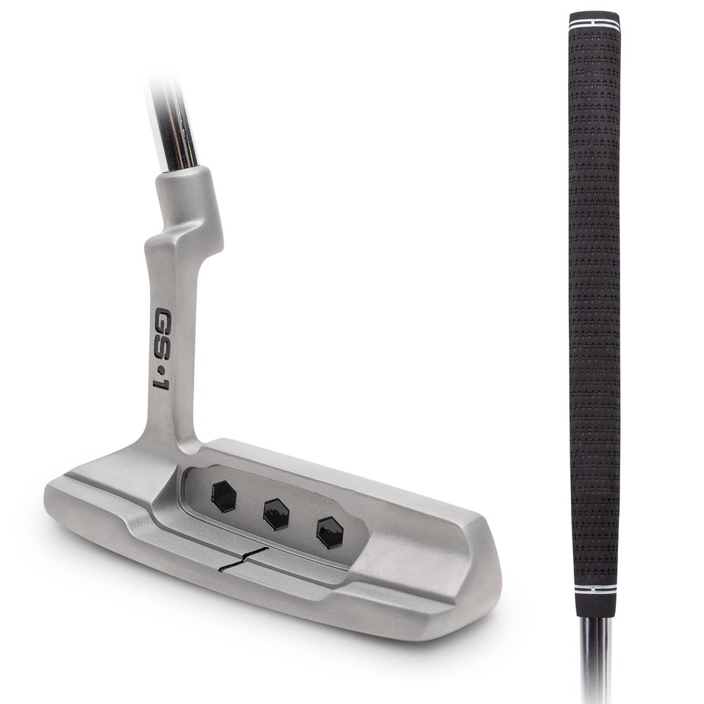 GoSports GS1 Tour Golf Putter  34 Right-Handed Blade Putter with Milled Face, Choose Oversized Fat Grip or Traditional Grip