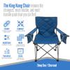 ALPS Mountaineering King Kong Camping Chairs for Adults with Mesh Cup Holders and Pockets, Built Durable and Reliable with Compact Foldable Steel Frame, Deep Sea/Charcoal view 4