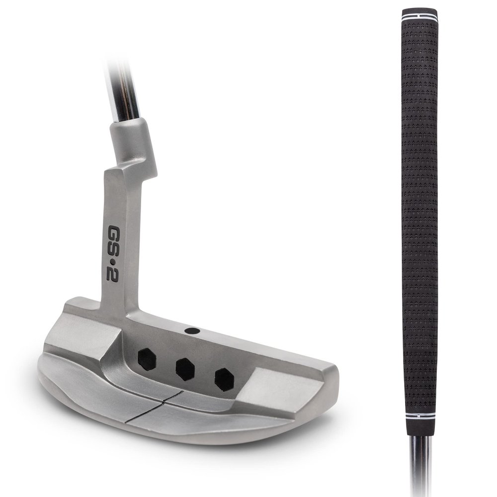 GoSports GS2 Tour Golf Putter  34 Right-Handed Mallet Putter with Milled Face, Choose Oversized Fat Grip or Traditional Grip