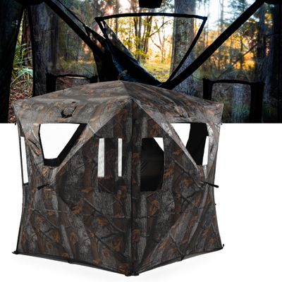 Rukket Hunting Blind | Ground Blind Stand for Deer, Turkey, Duck Hunting (360 View Hub-Style)