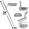 GoSports GS2 Tour Golf Putter - 34 Inch Right-Handed Mallet Putter with Oversized Fat Grip and Milled Face view 3