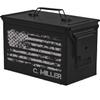 Daylor Matte Black Personalized Engraved Ammo Can Storage Box Custom American Flag (50 Cal) view 1