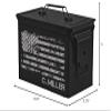 Daylor Matte Black Personalized Engraved Ammo Can Storage Box Custom American Flag (50 Cal) view 3