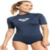 Roxy Women's Whole Hearted Short Sleeve Rashguard  UPF 50+ Sun Protection Quick Dry Swim Shirt for Surfing and Outdoor Activities, Mood Indigo 22, Large view 1