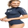Roxy Women's Whole Hearted Short Sleeve Rashguard  UPF 50+ Sun Protection Quick Dry Swim Shirt for Surfing and Outdoor Activities, Mood Indigo 22, Large view 2