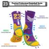 HMWIWAR 2 Pairs Basketball Socks for Men, #23 Lucky Number Sports Socks with 3D Ankle Protection for Youth Boys, Athletic Basketball Accessories Great Gift for James Fans (5.5-11.5) view 3
