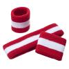 ONUPGO Kids Sweatbands Headband Wristband Set - Athletic Cotton sweat band for Sports (1 Headband + 2 Wristbands) (Red/White/Red) view 2