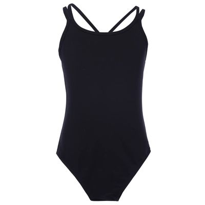 Hedmy Kids Girls Camisole Leotard Spaghetti Straps Gymnastic Ballet Dance Leotard Tank Top Bodysuit Dancewear Black 12-14 Years
