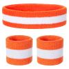 ONUPGO Kids Sweatbands Headband Wristband Set - Athletic Cotton Sweat Band for Sports (1 Headband + 2 Wristbands) (Orange/White/Orange) view 1