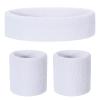 ONUPGO Kids Sweatbands Headband Wristband Set - Athletic Cotton Sweat Band for Sports (1 Headband + 2 Wristbands) (White) view 1