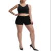 Romastory Women's High Waisted Summer Elastic Jeans Shorts Folded Hem Hot Denim Shorts for Women (XX-Large, Black) view 3