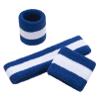ONUPGO Kids Sweatbands Headband Wristband Set - Athletic Cotton Sweat Band for Sports (1 Headband + 2 Wristbands) (Blue/White/Blue) view 2