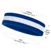 ONUPGO Kids Sweatbands Headband Wristband Set - Athletic Cotton Sweat Band for Sports (1 Headband + 2 Wristbands) (Blue/White/Blue) view 3