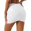 dPois Womens Fashion Short Patent Leather Skirt Slim Tights High Waist Club Pencil Skirt White Medium view 3