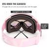 COPOZZ Polarized Ski Goggles Set, M1 Magnetic Snowboard OTG UV400 Skiing Goggles (Pink Lens Pink Frame VLT-45.42%) view 2