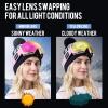 COPOZZ Polarized Ski Goggles Set, M1 Magnetic Snowboard OTG UV400 Skiing Goggles (Pink Lens Pink Frame VLT-45.42%) view 3