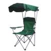 LiZiFang Outdoor Folding Chair High Back Camping Chair with Shade Canopy with Cup Holder, Portable for Outdoor Camp, Fishing Sunshade Beach Chair (Green) view 1