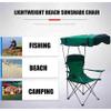 LiZiFang Outdoor Folding Chair High Back Camping Chair with Shade Canopy with Cup Holder, Portable for Outdoor Camp, Fishing Sunshade Beach Chair (Green) view 4