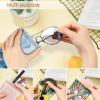 FINTIE Soft Eyeglasses Case with Cleaning Cloth, Portable Squeeze Top Vegan Leather Glasses Pouch, Sunglasses Eyewear Bag, Ocean Marble view 4