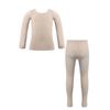 Freebily Kids Girl Thermal Underwear Soft Breathable Cotton Base Layer Sets Athletic Leggings and Long Sleeve Shirt Top A Nude 4 view 2