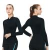 INTBOSS Wetsuit Top Women,2mm Womens Wetsuit Top Long Sleeve Wetsuit Jacket Women Front Zip Warm Wet Suit Jackets for Women Thermal Womens Wetsuit Shirt Swimming Kayaking Diving view 1