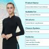 INTBOSS Wetsuit Top Women,2mm Womens Wetsuit Top Long Sleeve Wetsuit Jacket Women Front Zip Warm Wet Suit Jackets for Women Thermal Womens Wetsuit Shirt Swimming Kayaking Diving view 3