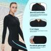 INTBOSS Wetsuit Top Women,2mm Womens Wetsuit Top Long Sleeve Wetsuit Jacket Women Front Zip Warm Wet Suit Jackets for Women Thermal Womens Wetsuit Shirt Swimming Kayaking Diving view 4