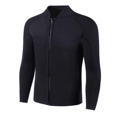 INTBOSS Wetsuit Top Men,2mm Mens Wetsuit Top 3mm Long Sleeve Wetsuit Jacket Men Front Zip Warm Wets Suit Jackets Stretch Swimming Scuba Diving Surfing
