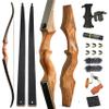 ZSHJGJR 60 Black Hunter Original Recurve Bow for Adults American Hunting Longbow Archery Bow 20-60lbs Right Handed for Archery Hunting Shooting Practice (Orange, 20lbs) view 1