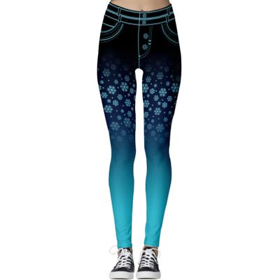 vastwit Women's Christmas Holiday Leggings 3D Print Funny Costume Tights Stretchy Xmas Yoga Pants Type F Medium