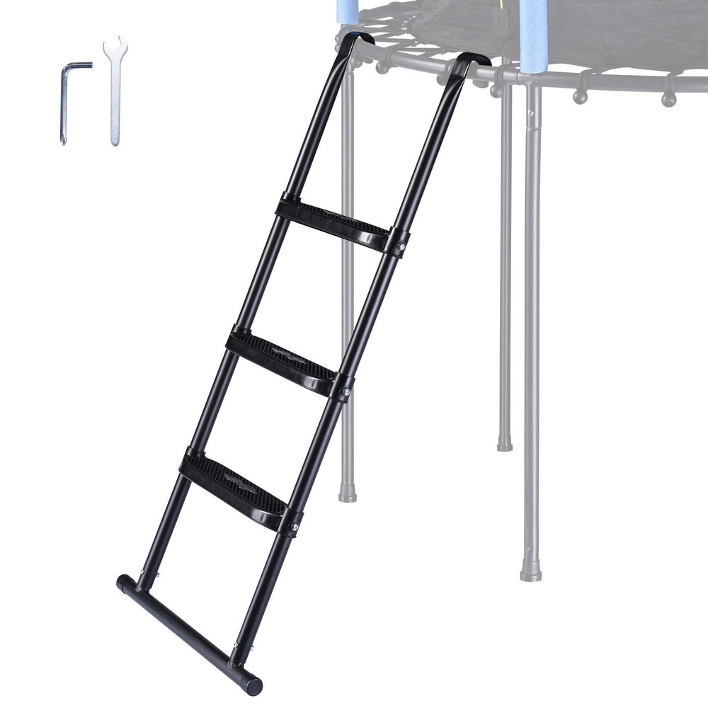 43" Trampoline Ladder Trampoline Ladder Accessories for Children Kids, Skid-Proof Step Ladder, Quick Installation and Removal Metal Construction with Nonslip Rubber (43")