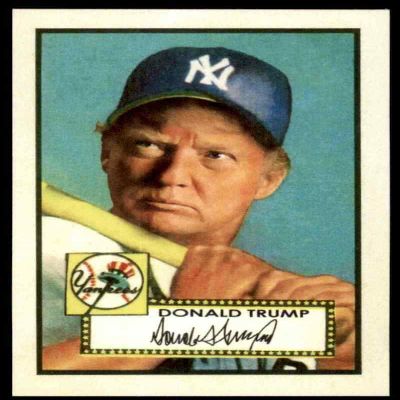 2020 USA PRESIDENT DONALD TRUMP YANKEES ROOKIE CARD 1952 Style